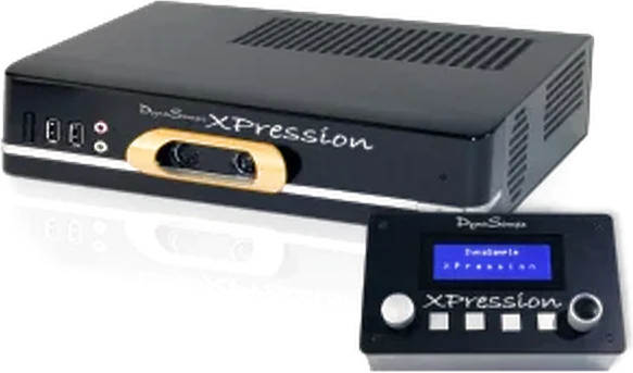 The DynaSample XPression sound module and its remote controller.